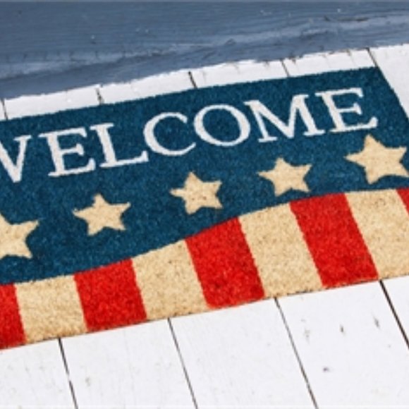 Patriotic Welcome Coir Door Mat - Picture 3 of 7